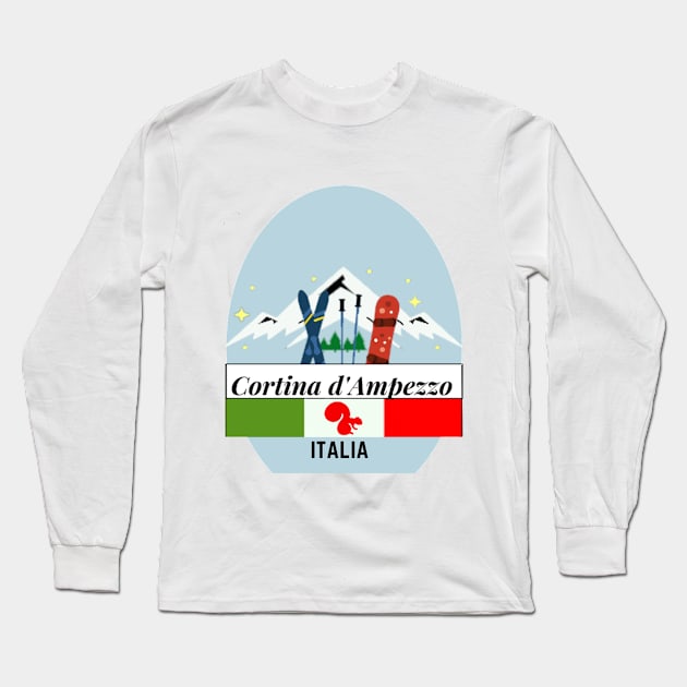 Cortina d'Ampezzo, Italy Long Sleeve T-Shirt by Papilio Art